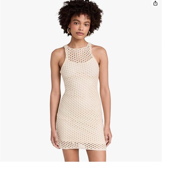 MINKPINK swim cover up Balmy Crochet Knit Mini Dress - Picture 4 of 9